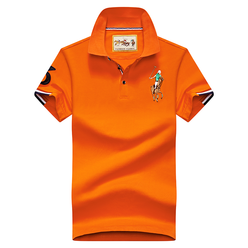 Orange 8633Embroidery label Polo shirt man Lapel Short sleeve T-shirt middle age Have leadership T Compassionate business affairs Dad Costume summer Paul's shirt