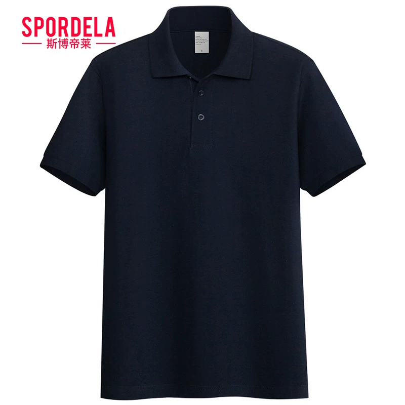 Cotton polo, black T-shirt for work, custom-made