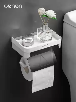 Powder room tissue box Toilet roll toilet paper rack Storage rack toilet paper box Punch-free wall-mounted waterproof tissue paper holder toilet paper box