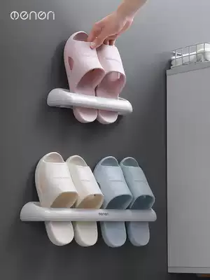 Bathroom trailer rack wall-mounted toilet shoes storage artifact powder room non-perforated shoe rack toilet rack