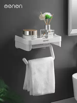 Towel rack-free dressing room single-Rod suction tray toilet wash table bath towel wall bathroom hanger