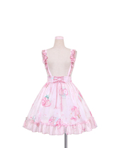  (Doll Paradise)L566 Original lolita Summer Battle Strawberry Print Strap Skirt