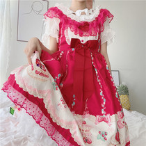  (Doll Paradise)L400 Original Lolita Strawberry Cake Printed High Waist jsk sundress