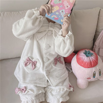 To Alice the original girls heart of the autumn and winter coral velvet pajamas sweet and lovely home suit