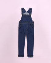 (To Alice)C3447 original casual cute daily Joker ruffles long and short denim straps