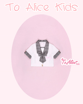  (To Alice Kids)TZJ290 original childrens clothing small gray grid stitching jk uniform sailor top