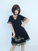  (To Alice)C429718 Original Rose Cemetery hard girl style handsome slim T-shirt dress