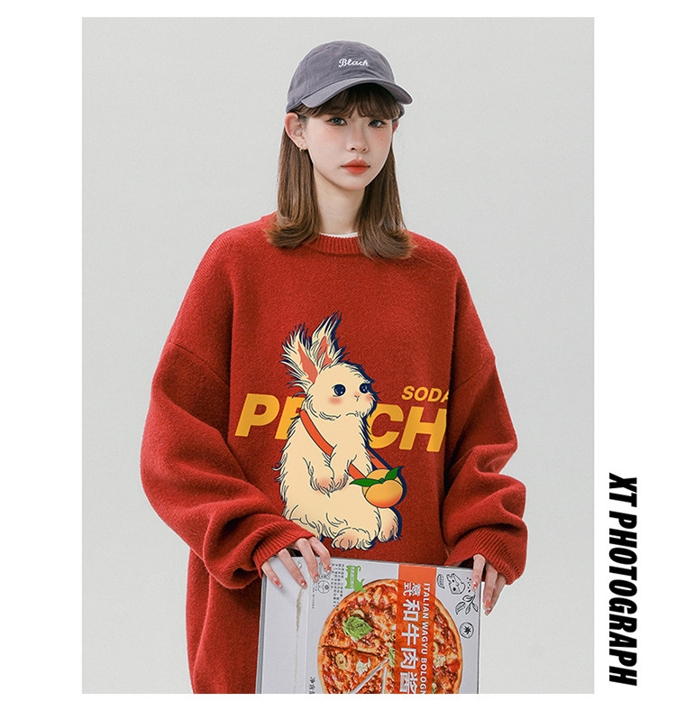 Pull femme imprimé coupe large pour la mode hivernale neutre_voghion.com