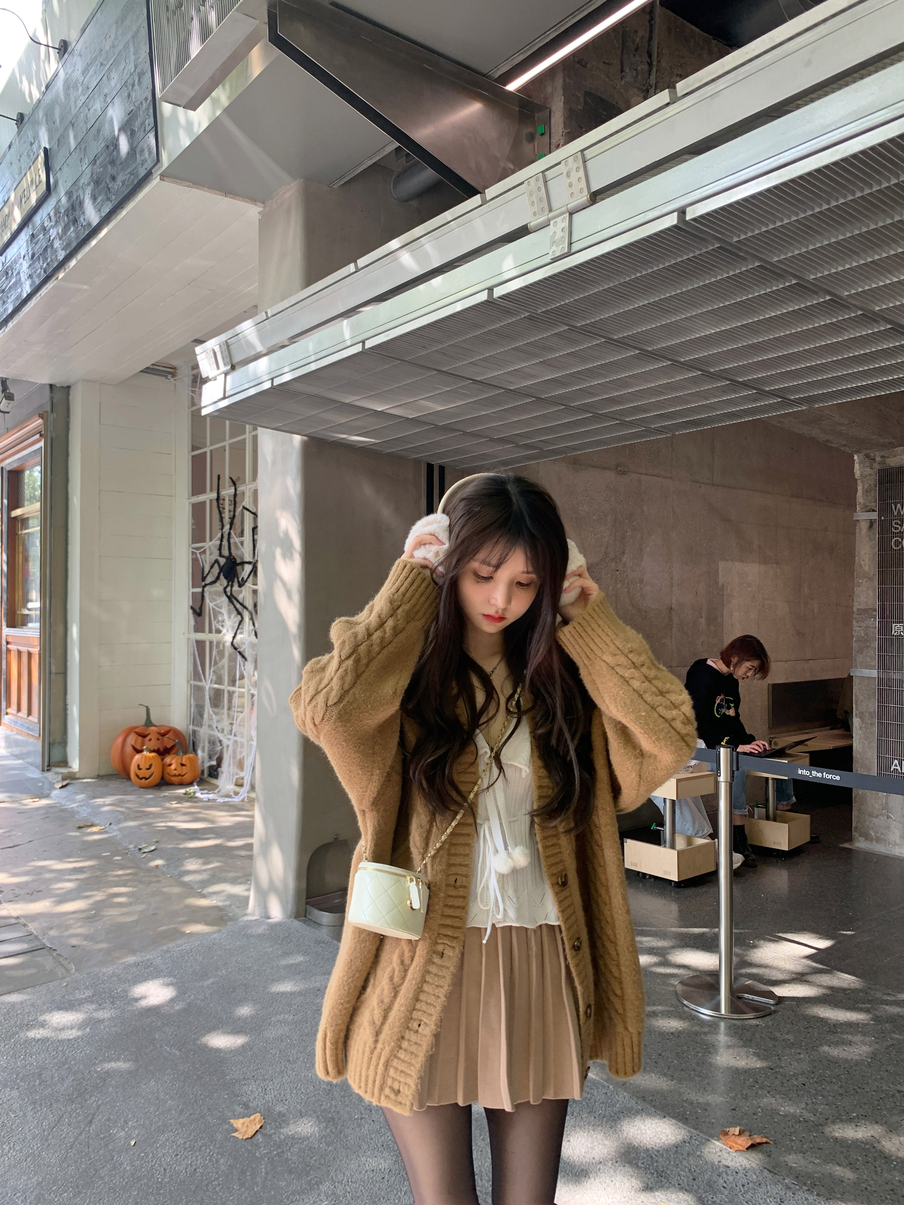 Your home spicy halo lala sweet potato sweet chestnut autumn and winter wool thickening plus velvet loose knitted fur coat