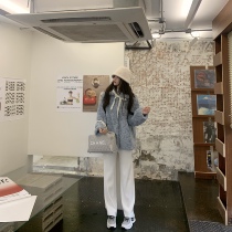 Your home spicy hot halo lala cloud soft pants ~ autumn winter thickened cashmere milky long white knitted pants