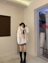 Your home spicy hot halo lala meaty round dance tunic autumn winter milky white thickened kitty printed catch permalink