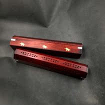 Indian hand-inlaid copper elephant hollow peach wood classical wind lying incense line incense burner box home indoor toilet