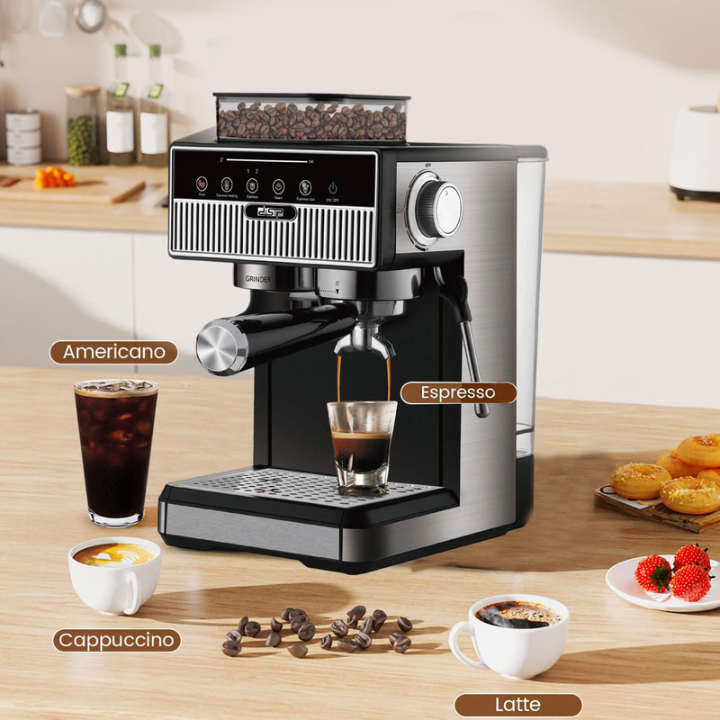 European Standard Coffee Machine with Grinder, Fully Automatic All-In-One Machine, Italian Espresso Machine, Milk Frother, Hot and Cold Extraction