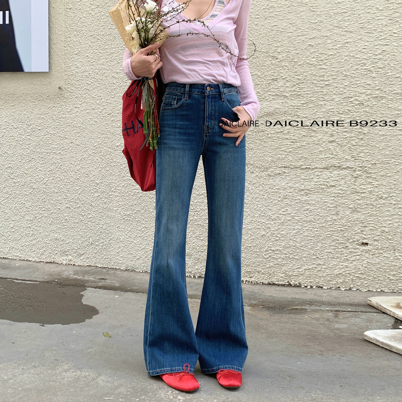 Thin B9233 Pants, Length 101, Dark Blue, Four-Way Stretch Flared Pants Thin B9233 Pants, Length 101, Dark Blue, Four-Way Stretch Flared Pants