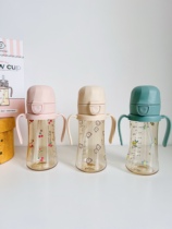 LLK｜Korea Gro Childrens Cherry Straw Cup Gravity Ball Water Cup Learning Drinking Cup Baby Anti-Choking Mimi Bottle