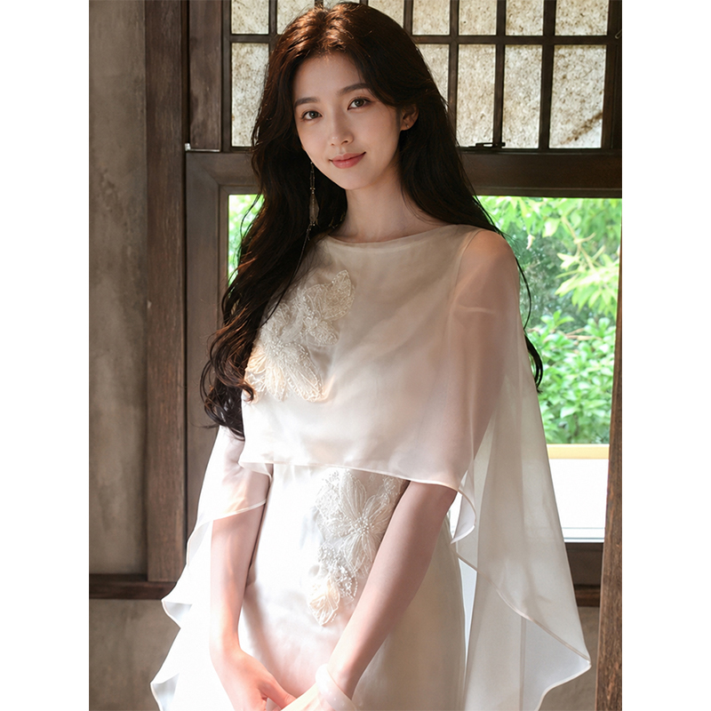 Cool and Elegant Round-Neck Rhinestone Shawl White Moonlight Dress for Women, 2026 Summer New Slim-Fit High-Waisted Slimming Long Dress Cool and Elegant Round-Neck Rhinestone Shawl White Moonlight Dress for Women, 2026 Summer New Slim-Fit High-Waisted Slimming Long Dress