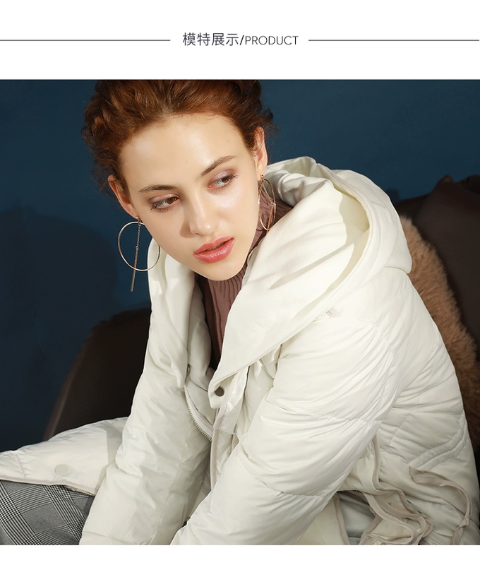 Signia 90% vịt trắng trái mùa xuống trắng nhẹ giữa chiều dài 2019 mới mùa đông trùm đầu xuống áo khoác nữ - Xuống áo khoác