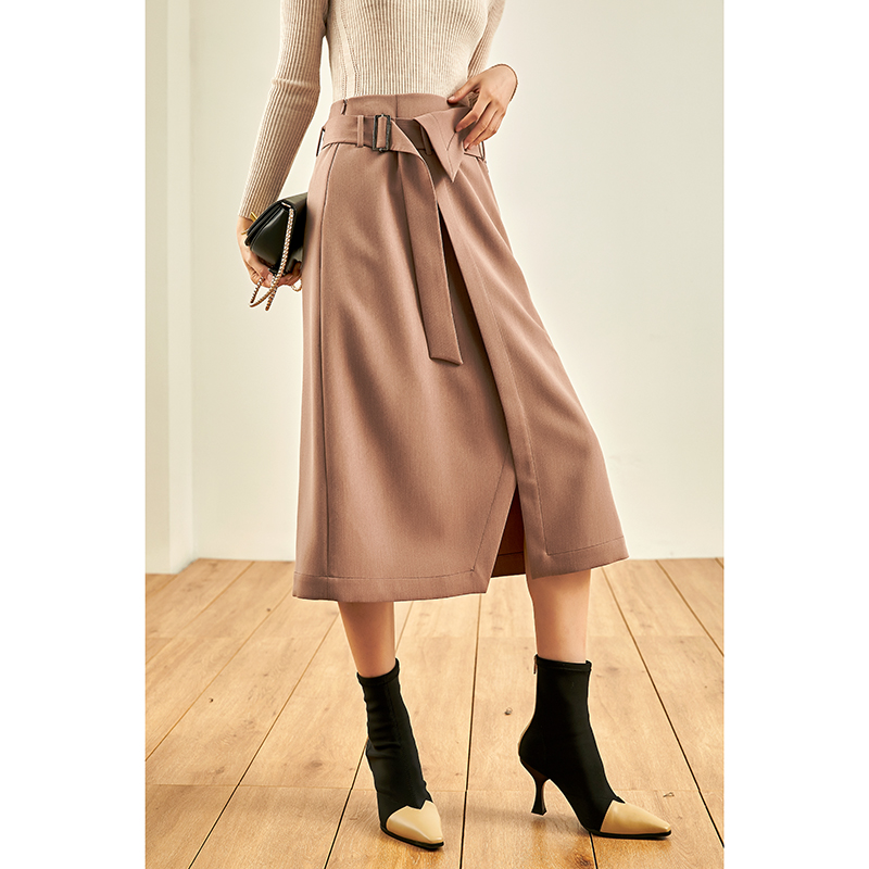 Western Gia Sweater's Drunk Partner Half Body Skirt Autumn Winter Women's 100 Hitch Long Version High Waist A Character Dress