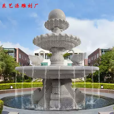 Stone carving fountain outdoor courtyard fish pond waterscape large rockery fountain marble feng shui ball water decoration