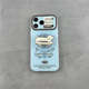Black Embossed Cross Leather Phone Case for iPhone 17, 16, 15, 14 and 13
