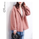 Autumn and winter pink cocoon-shaped short double-sided woolen small and medium suit collar double-sided coat for women