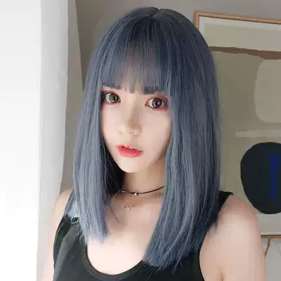 Wig female long curly hair natural realistic inner buckle medium long hair temperament net red cute highlighted round face repair face long straight hair