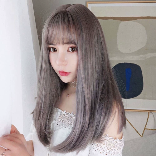 Сетка для волос, реалистичный шлем, прямые волосы, популярно в интернете, яркий броский стиль, длина миди, в корейском стиле