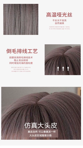 Сетка для волос, реалистичный шлем, прямые волосы, популярно в интернете, яркий броский стиль, длина миди, в корейском стиле