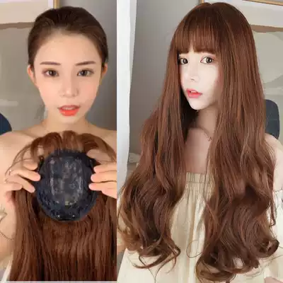 Wig female long curly hair top type round face long curly hair big wave temperament face Net red cute Korean hairstyle