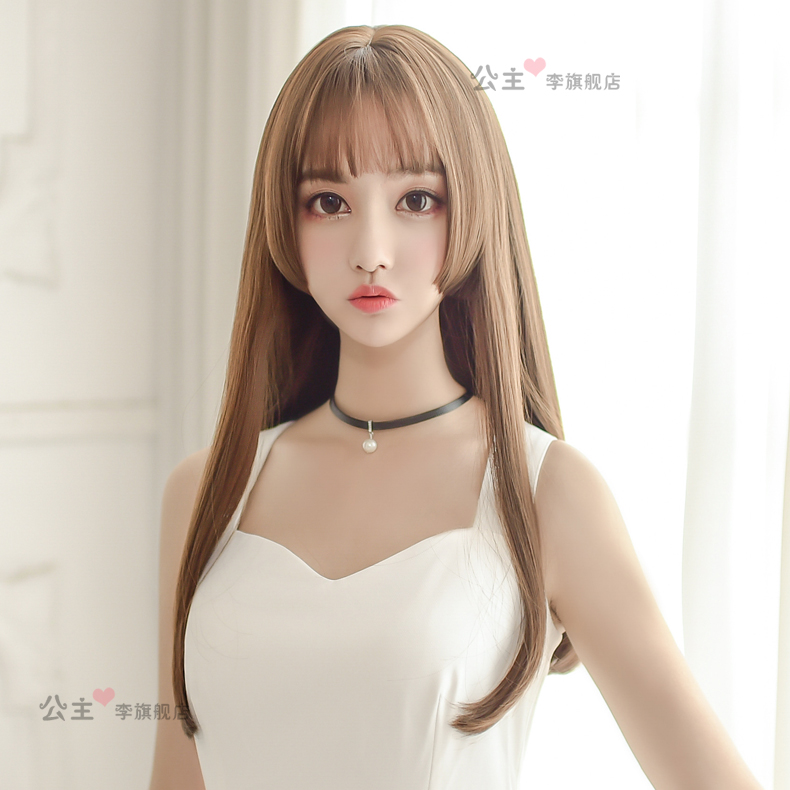 korean straight hair with bangs