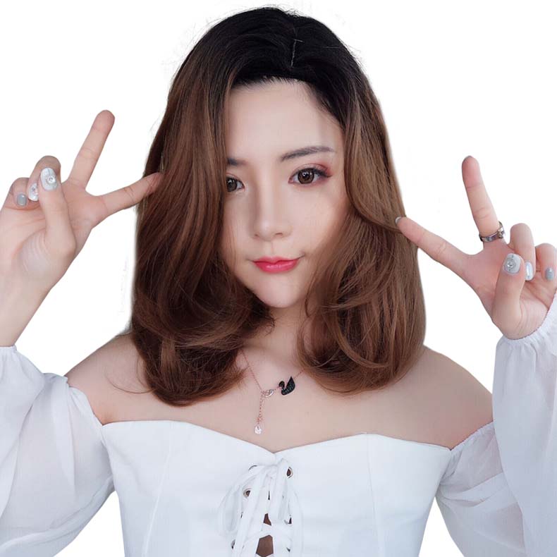 Wig Female Short Hair Shoulder Collarbone Hair Short Curly Hair