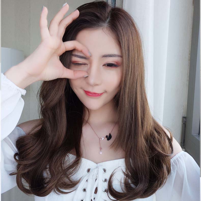 Wig Female U Shaped Half Head Set Short Hair Net Red Cute Round