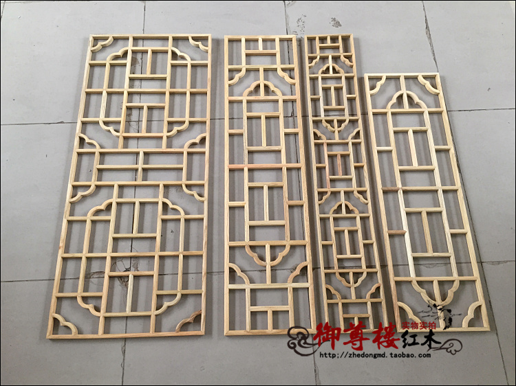 Dongyang woodcarving từng bước cao cấp Trung Quốc elm hoa lưới cửa sổ trần hiên phân vùng rắn gỗ TV nền màn hình