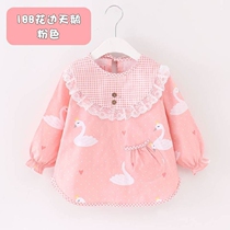 Cartoon feeding foreign style autumn and winter baby boy childrens painting blouse long-sleeved lace-up four seasons top breathable Korean version reverse wear