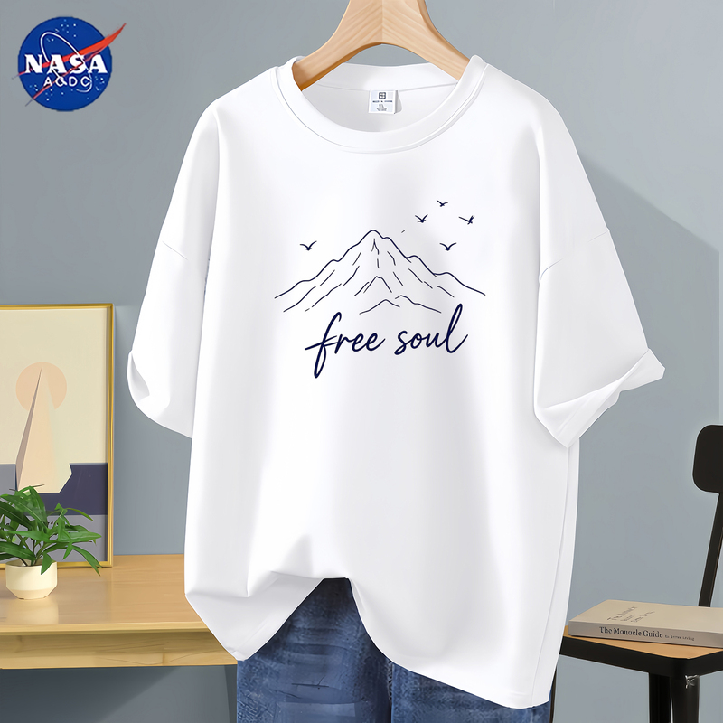 Nasa Co-Branded Boys' Short-Sleeved T-Shirt Men's 2026 Summer New Style Youth Boys' Pure Cotton Loose Top T-Shirt