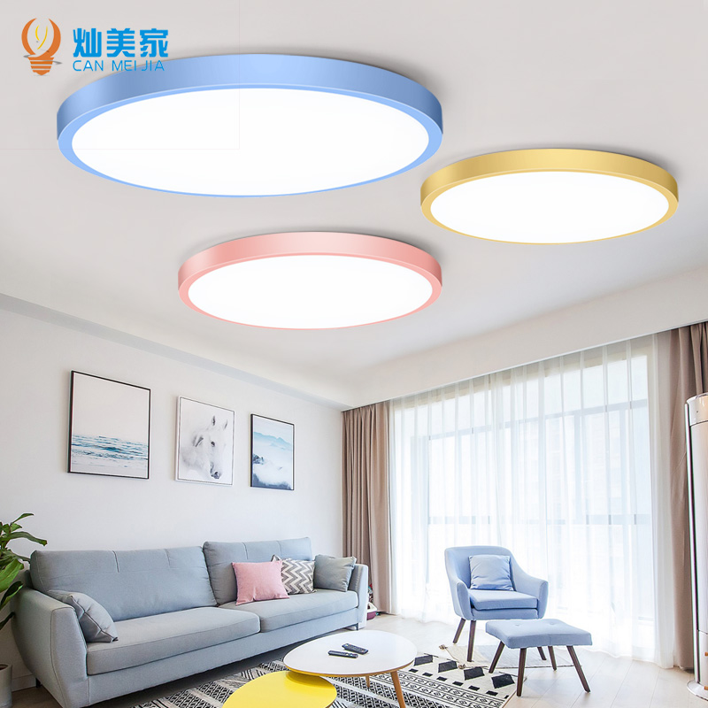 LED Ceiling Lamp Atmosphere Minima Modern Style Round Home Living Room Room Balcony Macaron Bedroom Lamps