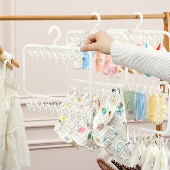 Multi-layer sock drying artifact multi-clip clothes drying rack sock rack