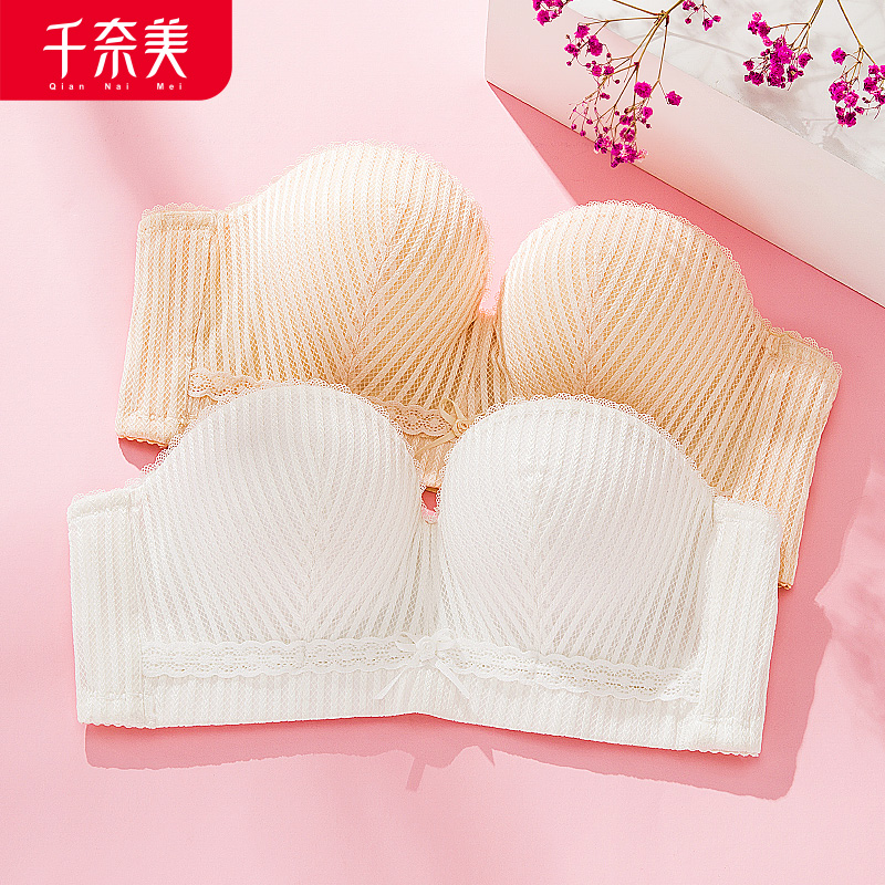 one thousand nay meme without shoulder strap lingerie female coalesch anti-slip upper-care back without shoulder strap chest patch with little chest smear of invisible bra