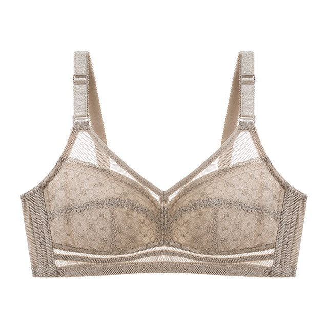 Qianami ເຕົ້ານົມໃຫຍ່ສະແດງໃຫ້ເຫັນ bra ຂະຫນາດນ້ອຍ underwear ບາງຂອງແມ່ຍິງ bra rimless ຍູ້ຂຶ້ນ ultra-thin ຂະຫນາດໃຫຍ່ໄຂມັນ mm ຈອກເຕັມ