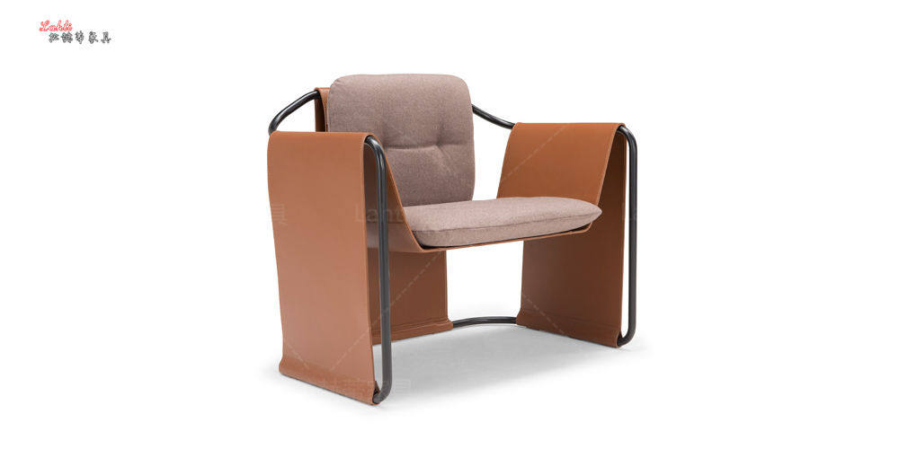 Lahti Nordic Modern Casual Chair Designer Name Chair Creativity Kimono Leather Chair Metal Chair Backrest Cushion Chair
