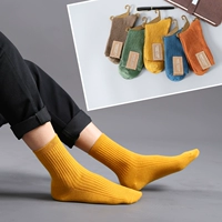 Двойные хлопковые носки поглощают пот и смешивание цветов 5 пар цветовой системы