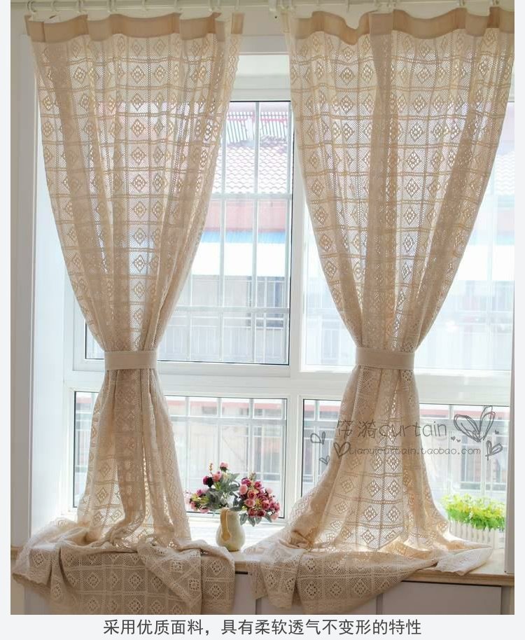 Nước Mỹ đã hoàn thành rèm cửa bông và vải lanh vườn móc rỗng vải nghiên cứu phòng khách ban công phòng ngủ rèm cửa sổ - Phụ kiện rèm cửa khung rèm
