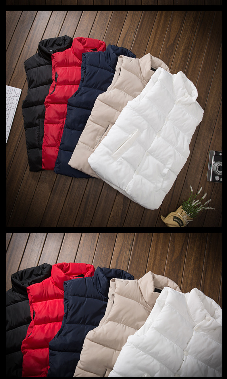 Áo vest nam cotton dày ấm áp mùa thu và mùa đông thủy triều Hàn Quốc của cổ áo mỏng vest nam vest vest áo ba lỗ nam form rộng