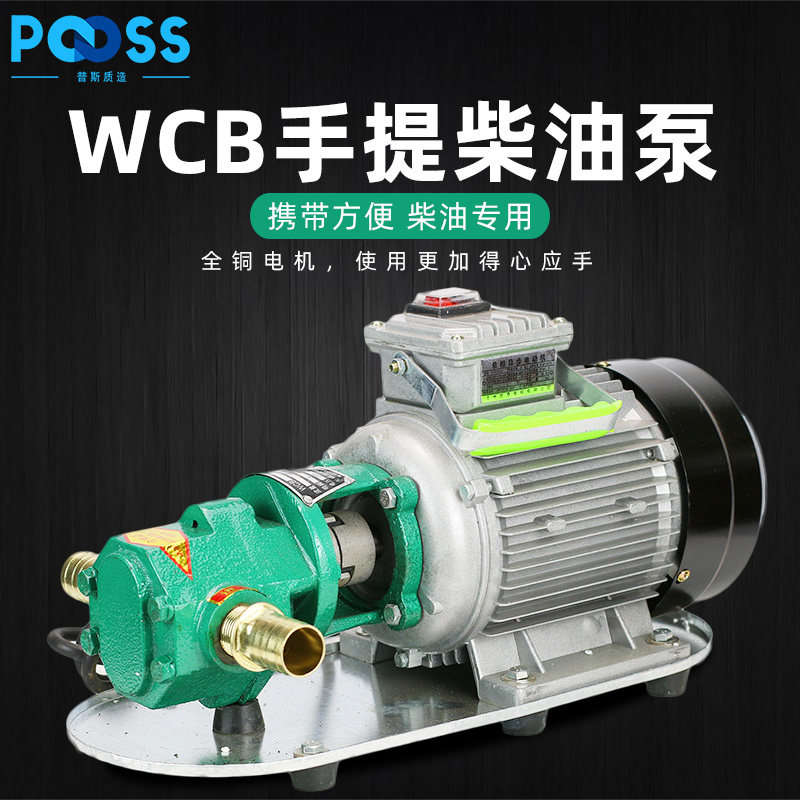 普斯wcb手提齿轮油泵单相220v两相抽油机柴油煤油自吸油桶泵铜芯