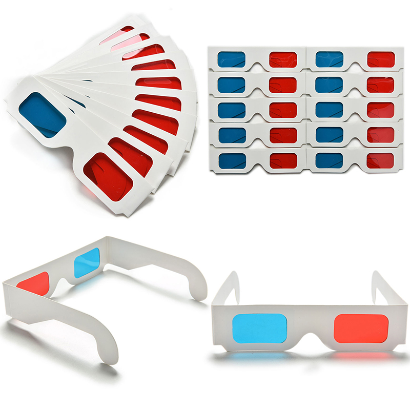 Paper red and blue 3d glasses computer with paper red and blue 3D stereoscopic glasses frame can be customized printing LOGO