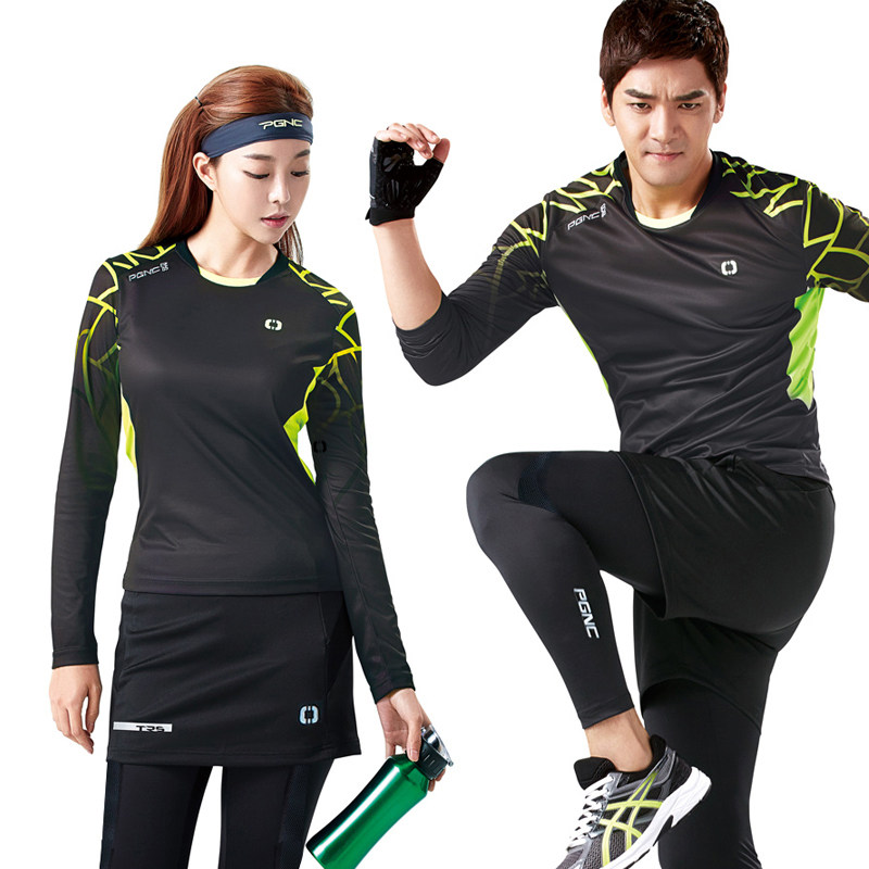 2020 autumn and winter long-sleeved badminton suit suit couple men's and women's long-sleeved skirt tennis suit Quick-drying training top suit