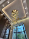Modern Light Luxury Leaf Crystal Pendant Chandelier for Stairwell, Exhibition Hall, Clubhouse, Art Decoration, Living Room Lighting Fixtures
