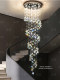 Jingmeng Light Luxury Duplex Living Room Chandelier Crystal Flower Villa Open Space Spiral Staircase Long Chandelier Led Lighting