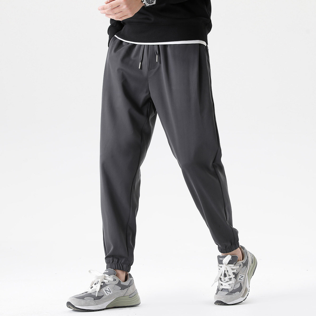 Cloths legend 60 Ice Sensation Fiber Summer Thin 90% casual pants Men's loose 100 hitch tapered long pants-Taobao