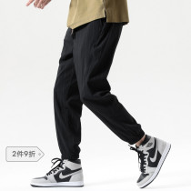 Cloth Leggings Cool Tech Ice Silk Striped Casual Long Pants Men Sports Pants Buns Feet 90% Pants Leather Pants